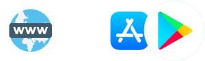 Icons showing a website to mobile app conversion. This process is the core feature of Website2App