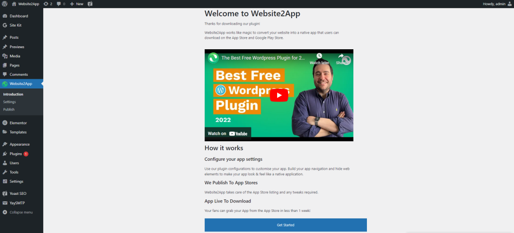 Converting Your Website Into a Mobile App - wordpress plugin page